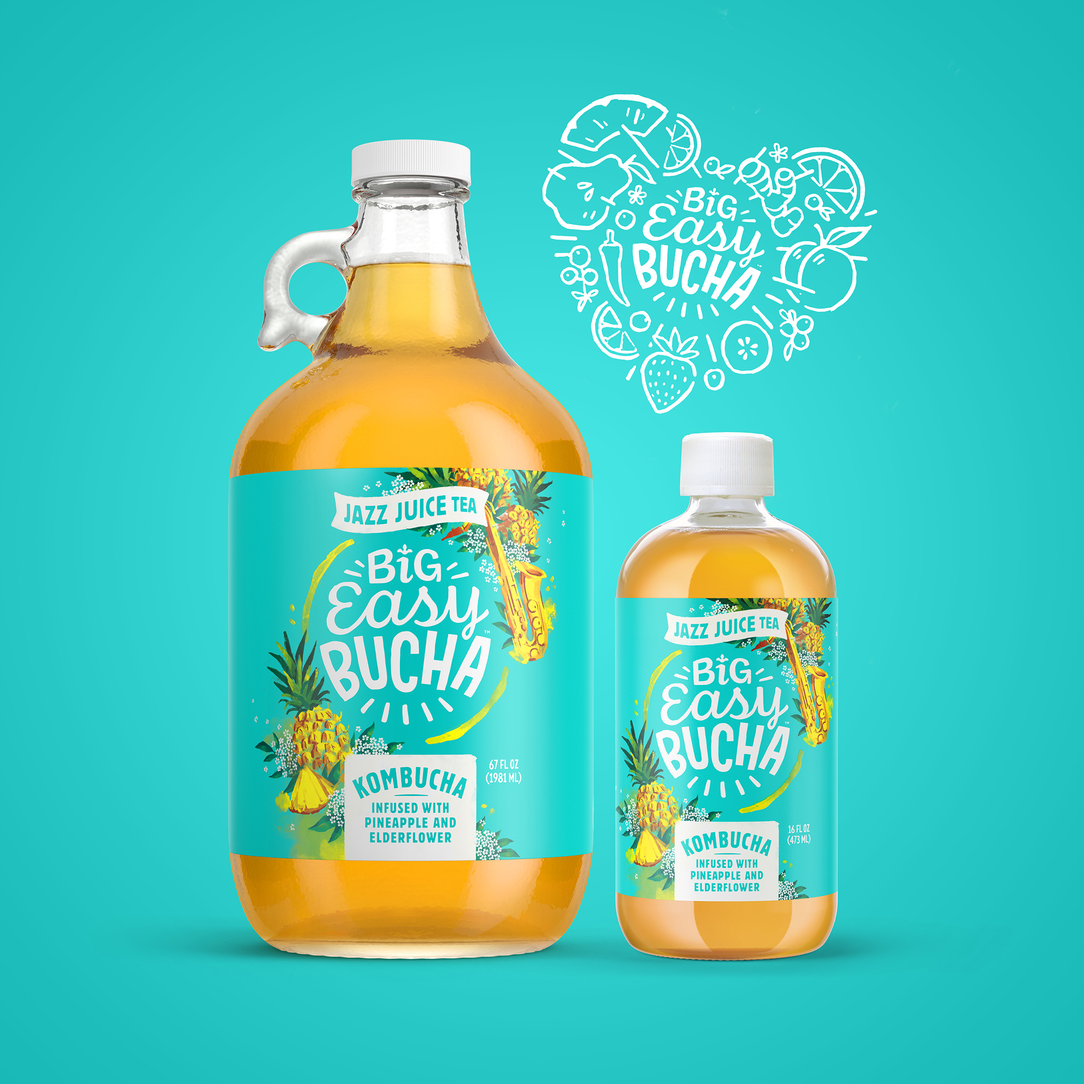 Brewed Organic Kombucha Brand Refresh from New Orleans, Louisiana